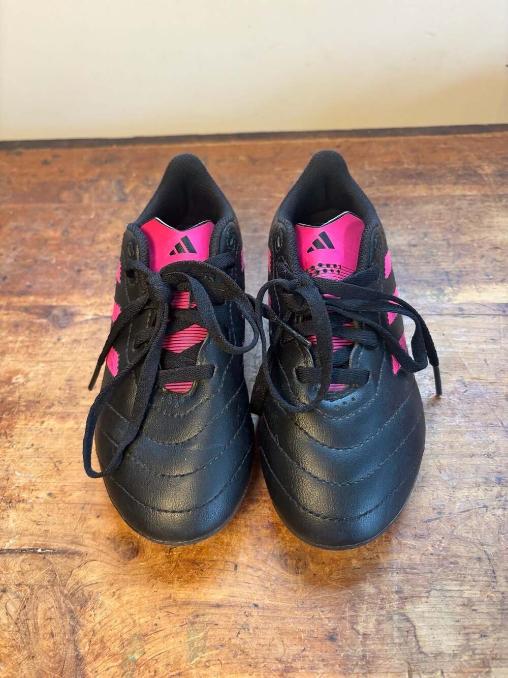adidas Kids' Goletto VIII FG J Soccer Cleats Black/Pink GX6907 Size 12.5